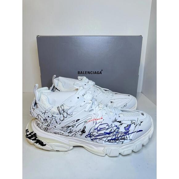 Balenciaga Other - Balenciaga Track Signature Logo Sneakers White/Black SZ 46
